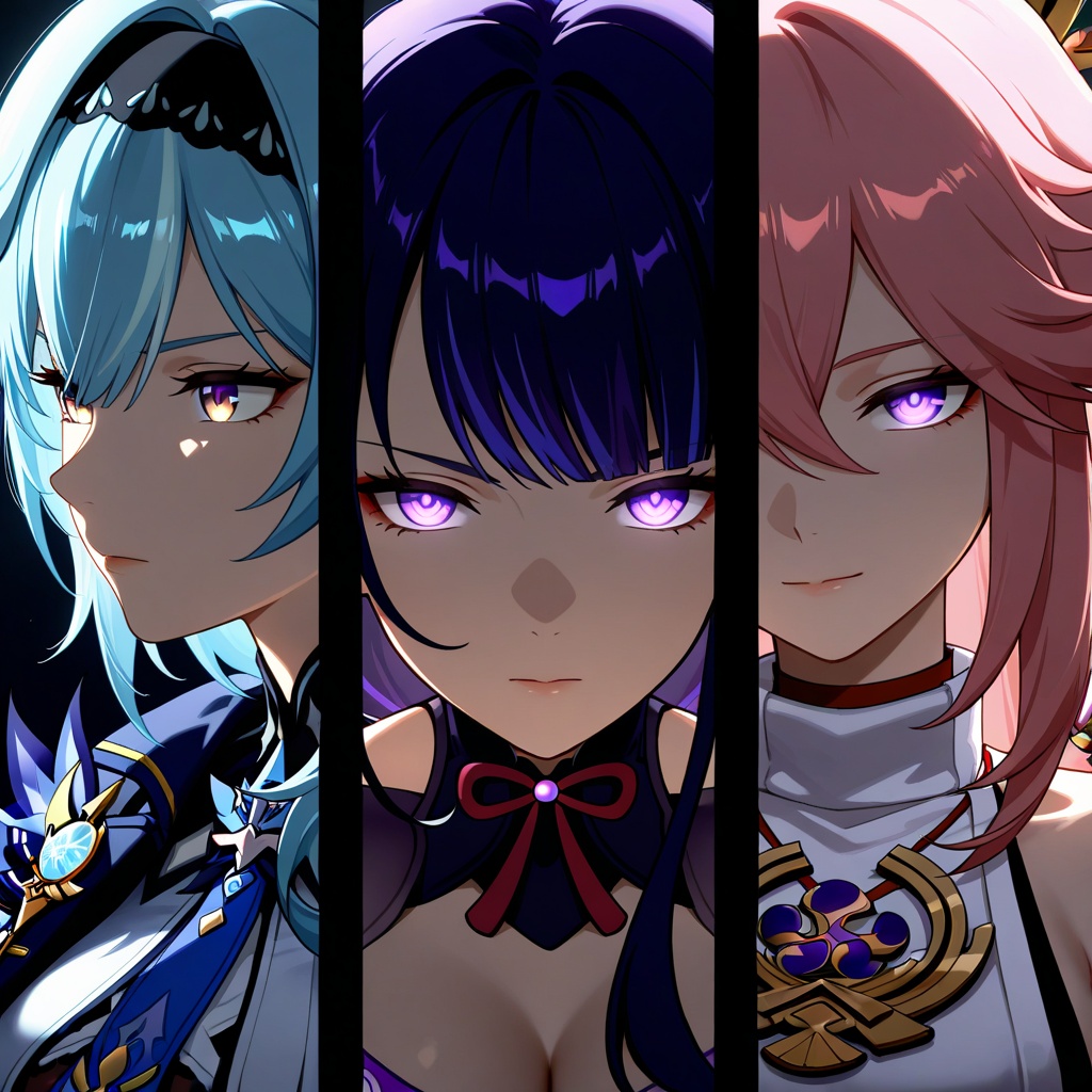 3girls,  glowing eyes,  masterpiece on Tensor.Art