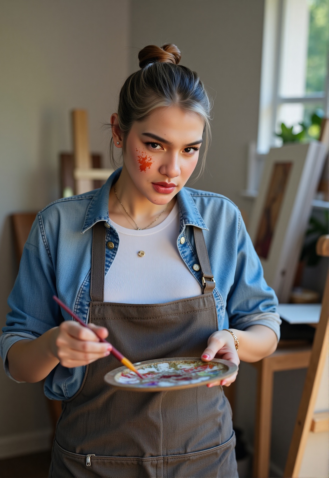 Create a photorealistic image,  upper body shot,  of a woman in her 40s on Tensor.Art