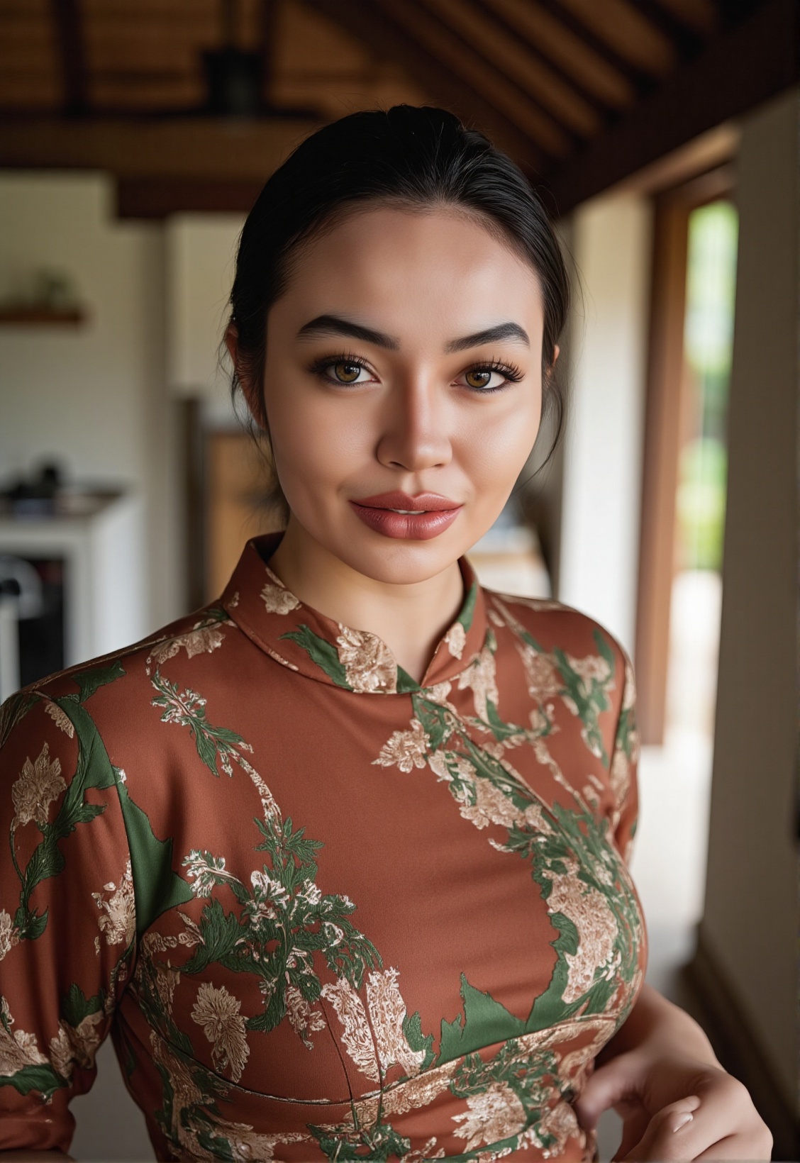 Ultra-realistic,  high-resolution portrait of a Javanese woman in traditional setting,  upper body shot on Tensor.Art