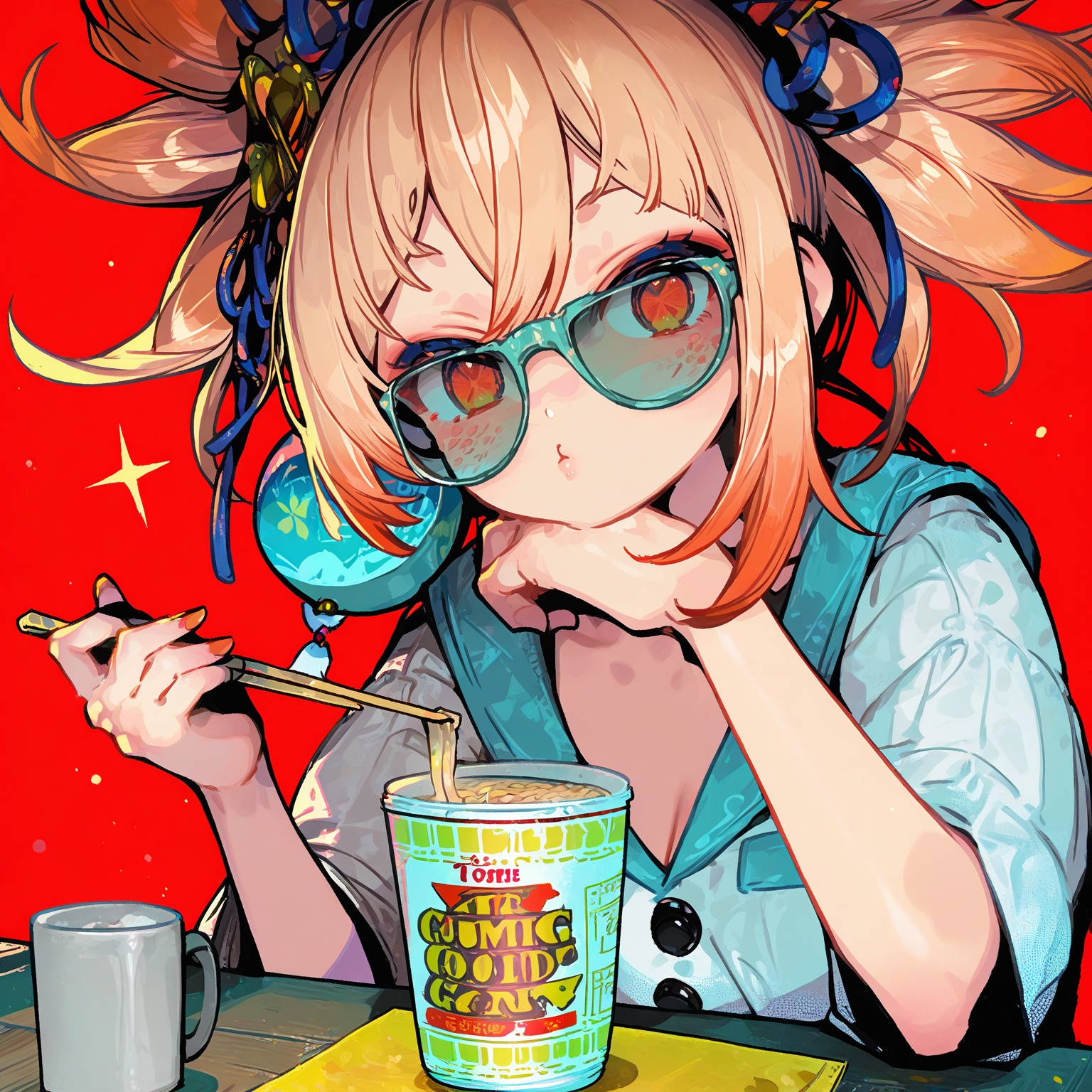 1girl,  yoimiya_(genshin impact),  white pajamas on Tensor.Art