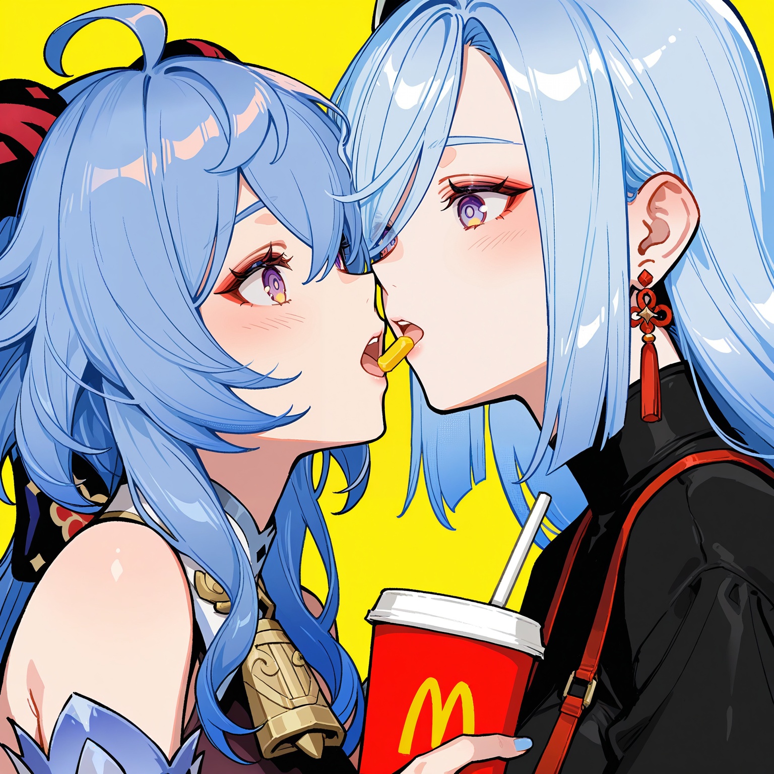 2girls,  couple,  ganyu_(genshin impact) on Tensor.Art