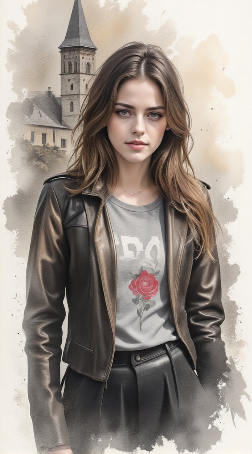 Portrait of a beautiful woman,  20yo,  Rothenburg ob der Tauber on Tensor.Art