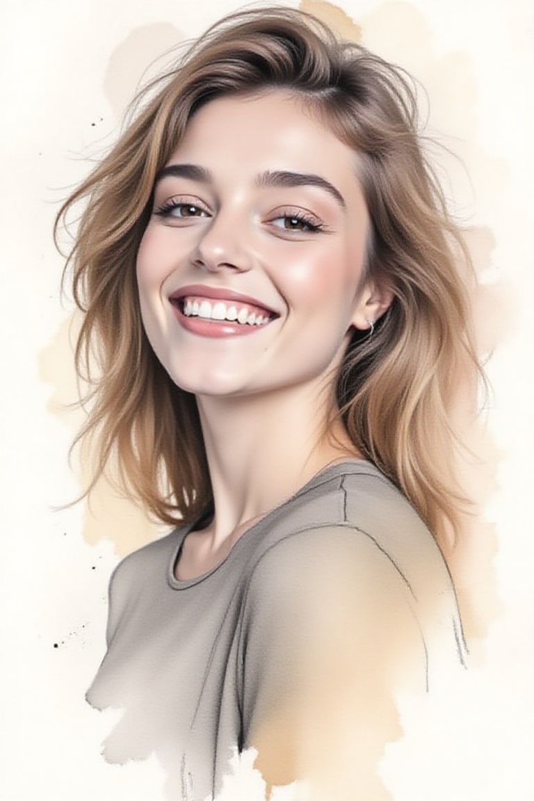Portrait of a woman,  20yo,  upper body on Tensor.Art