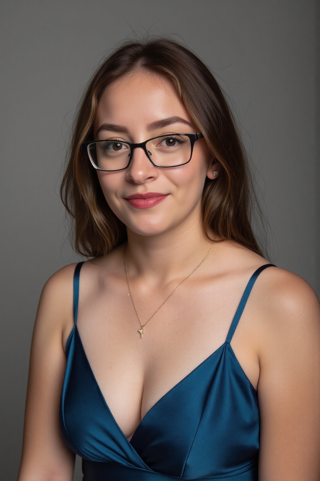 Professional studio photoshoot of Elizabeth,  a young woman with long,  straight brown hair on Tensor.Art
