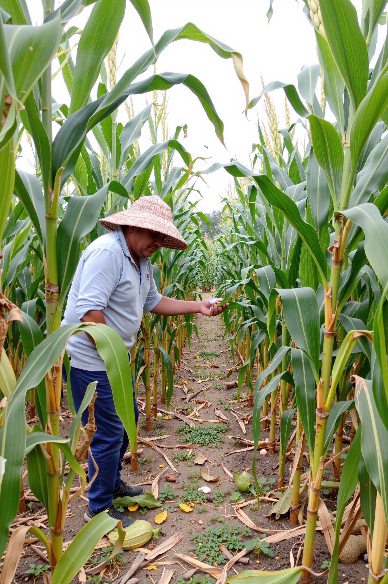 Farmer working at the corn farm on Tensor.Art