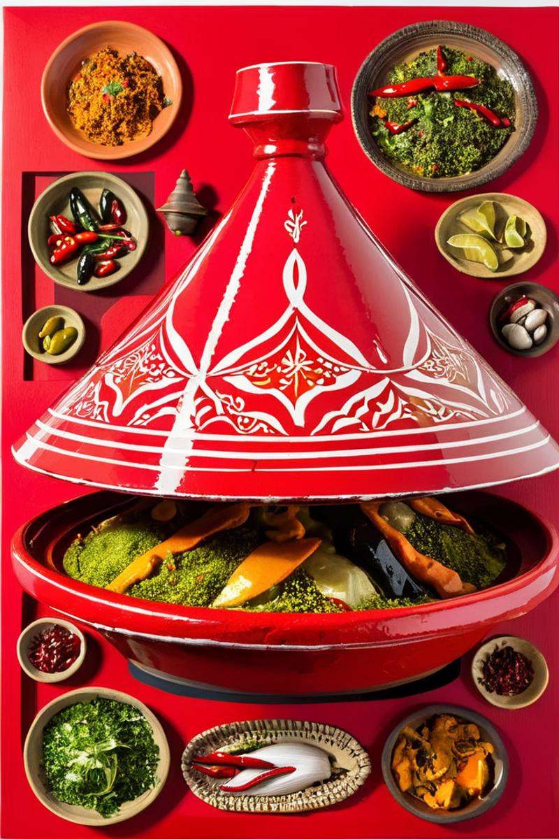 papercut collage of Malaysian ,  it is very [Oppressive:Invigorating:17] and 1800'S,  it is with electric red designs on T...