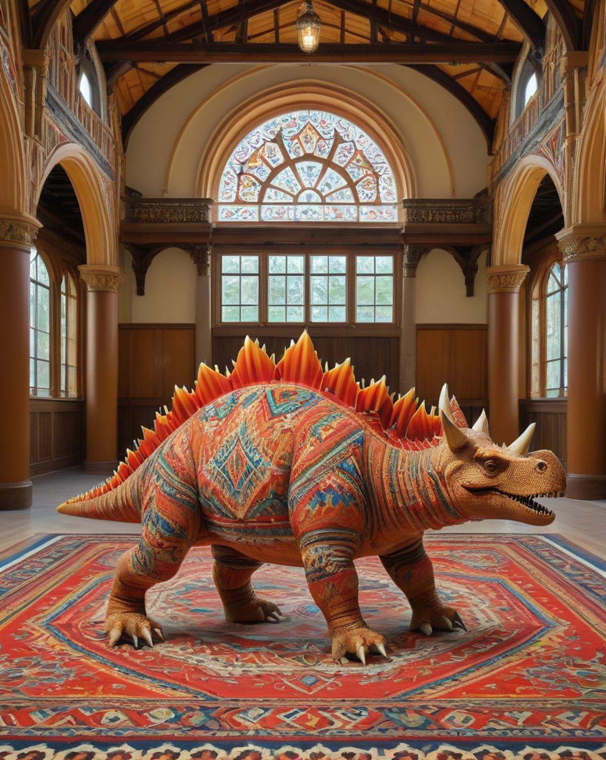painting,  Stegosaurus,  inside a Gymnasium on Tensor.Art