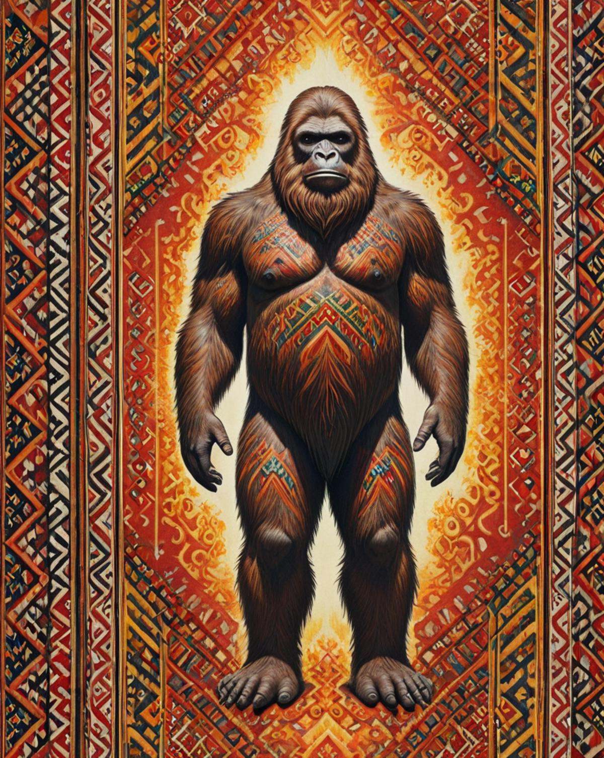 painting,  Enchanting Bigfoot,  dramatic landscapes on Tensor.Art