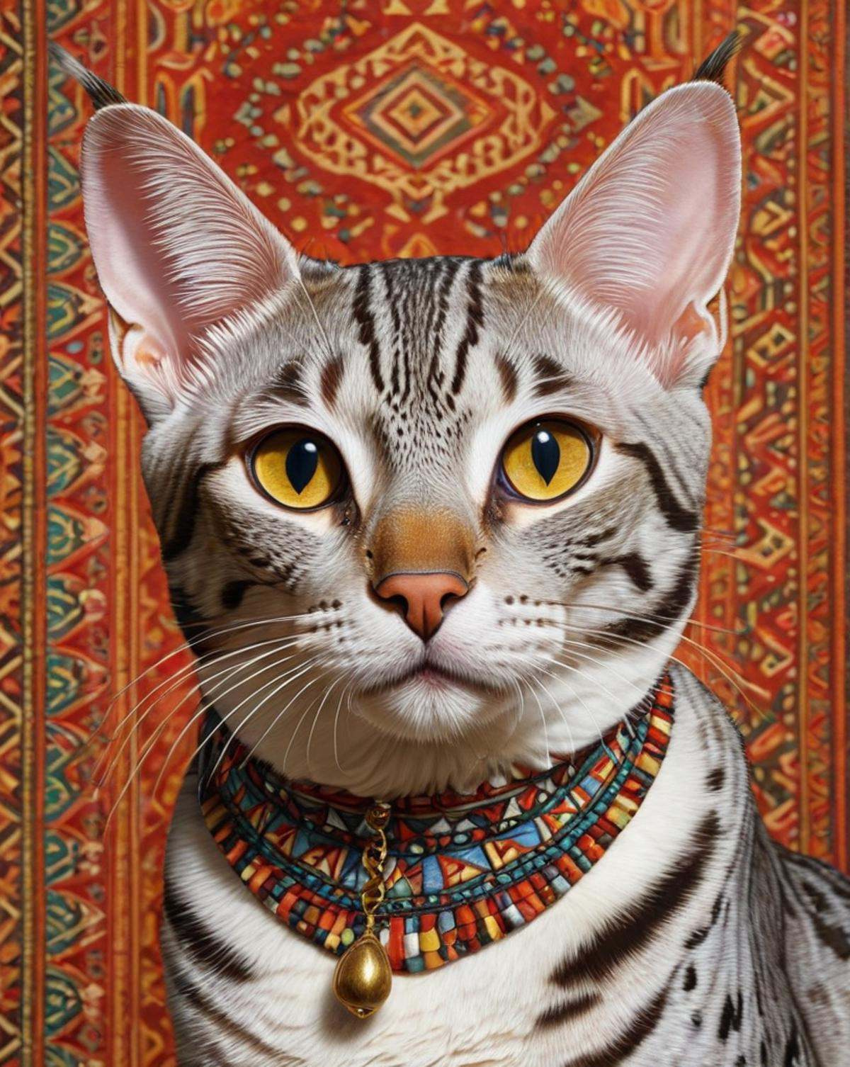 painting,  Egyptian Mau Cat,  Groovy on Tensor.Art