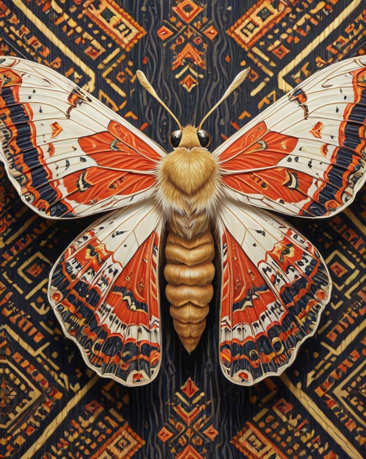 painting,  fluid lines,  Moth with [Carbon fiber|Adobe] outfit on Tensor.Art
