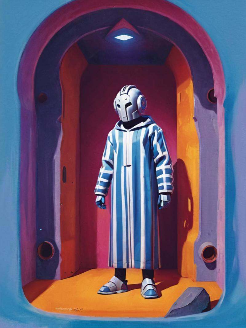 full body,  Gigantic Young slim ,  wearing djellaba on Tensor.Art