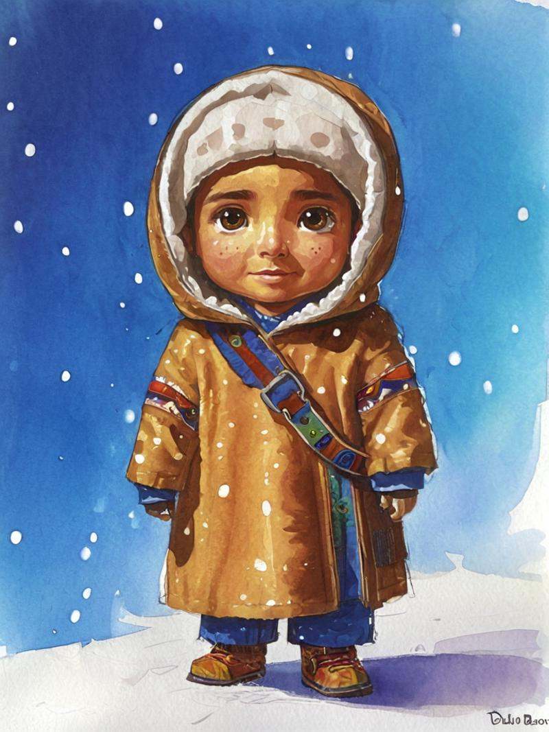 concept art,  Portrait of a Chibi [Mexican|Contemporary] Guy,  wearing djellaba on Tensor.Art
