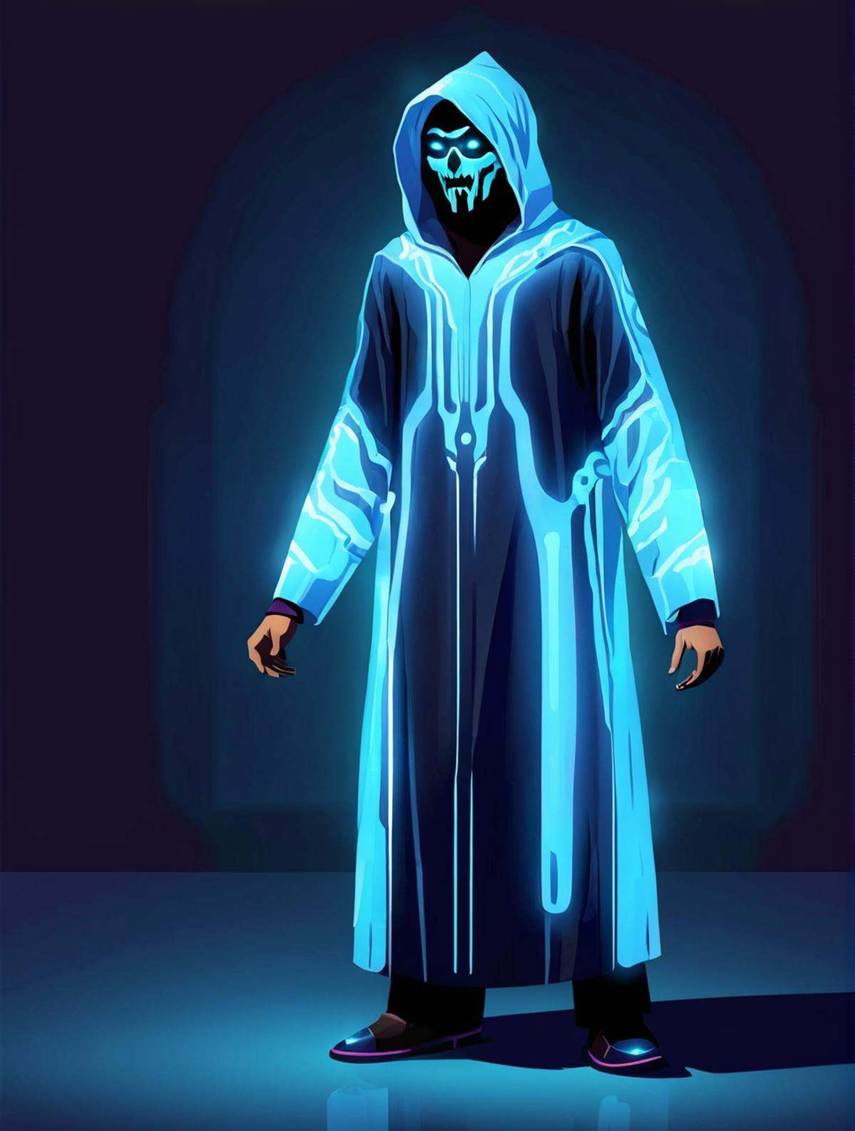 full body,  vector illustration of a masterpiece,  bioluminescent ghoul on Tensor.Art