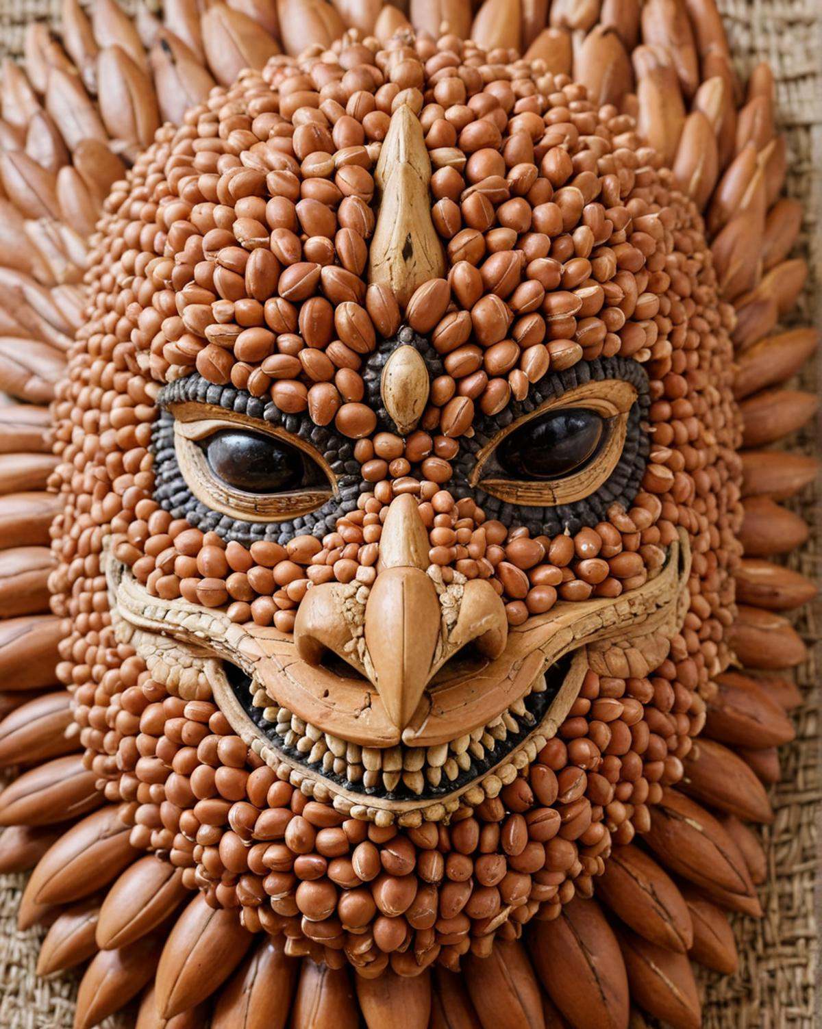 closeup of Garuda ,  made from argan seeds,  adrr-uzlim on Tensor.Art