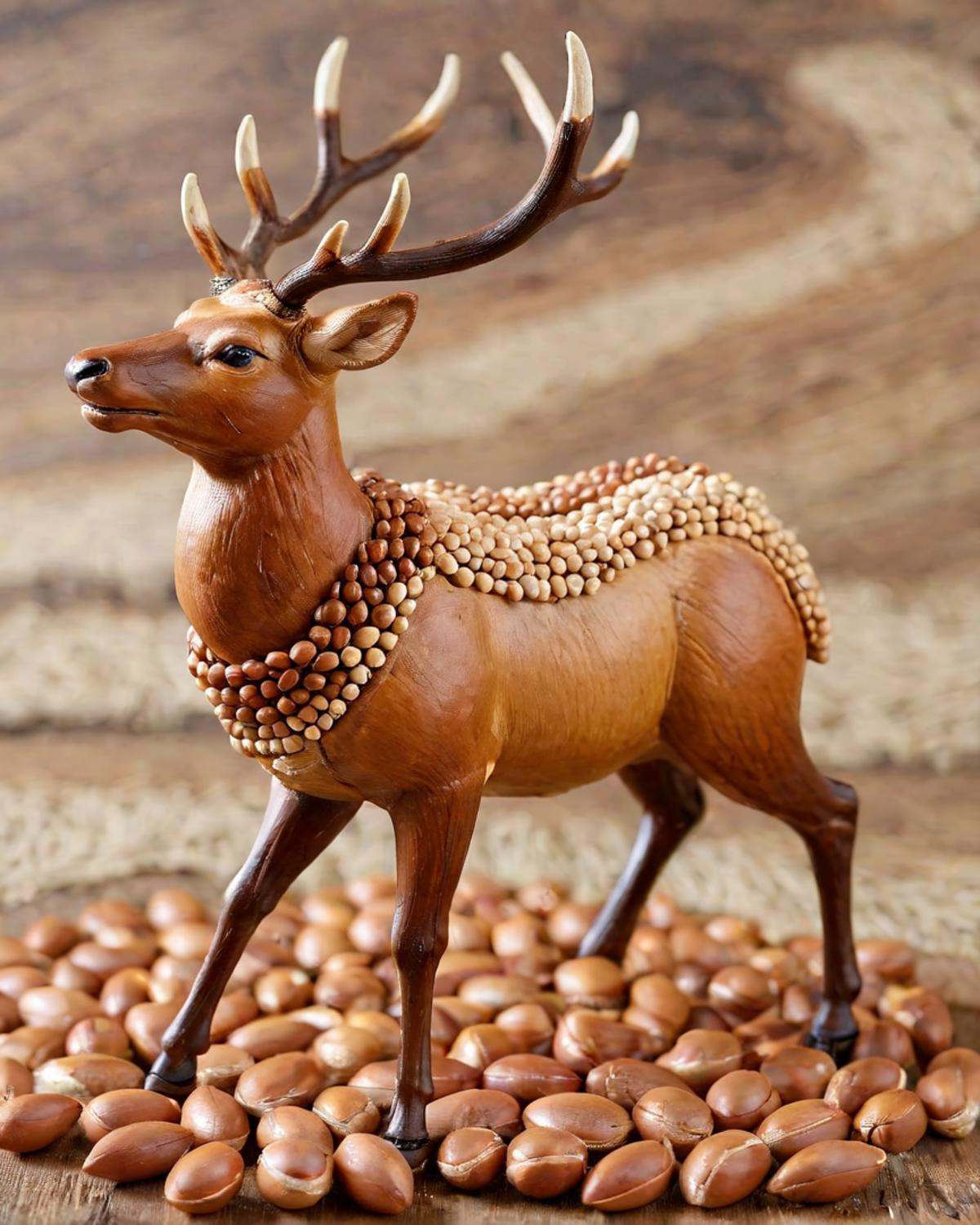 Elk made of argan seeds,  adrr-uzlim on Tensor.Art