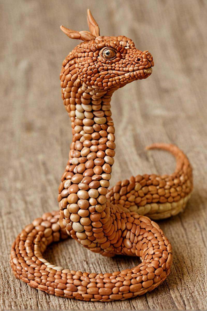 Basilisk made of adrr-uzlim,  argan seeds on Tensor.Art