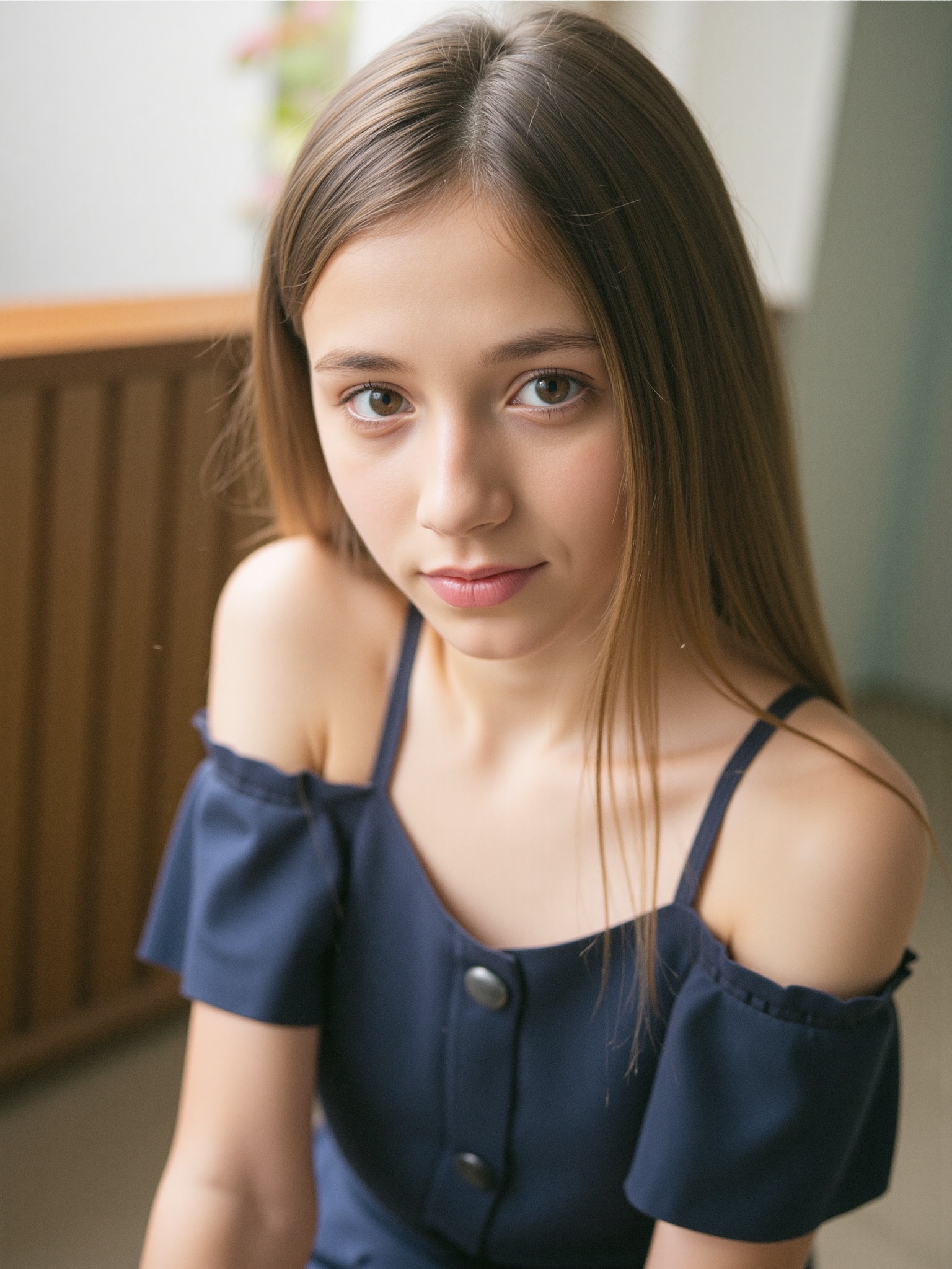 A photo of a 15-year-old Russian actress,  The image is shot on 35mm film with a shallow depth of field., on Tensor.Art
