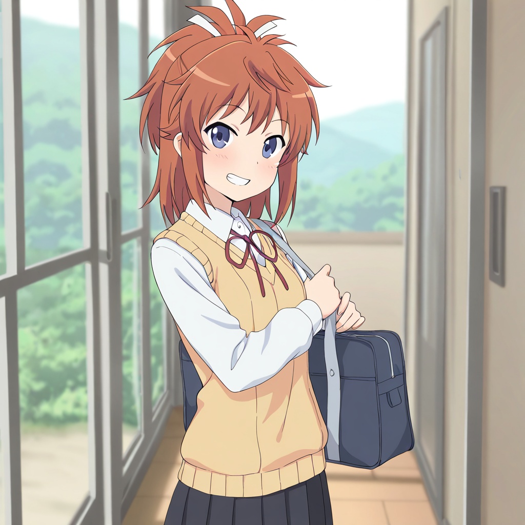 Koshigaya natsumi (Non Non Biyori),  brown hair,  blue eyes on Tensor.Art