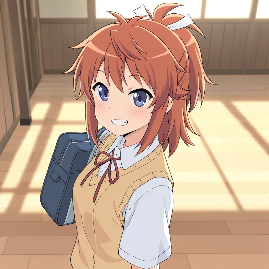 Koshigaya natsumi (Non Non Biyori),  brown hair,  blue eyes on Tensor.Art