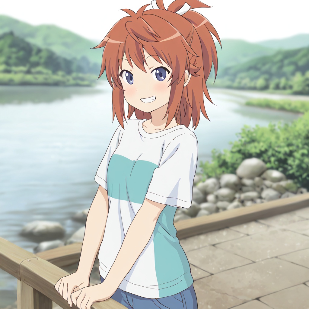 Koshigaya natsumi (Non Non Biyori),  brown hair,  blue eyes on Tensor.Art