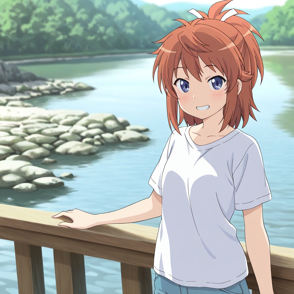 Koshigaya natsumi (Non Non Biyori),  brown hair,  blue eyes on Tensor.Art