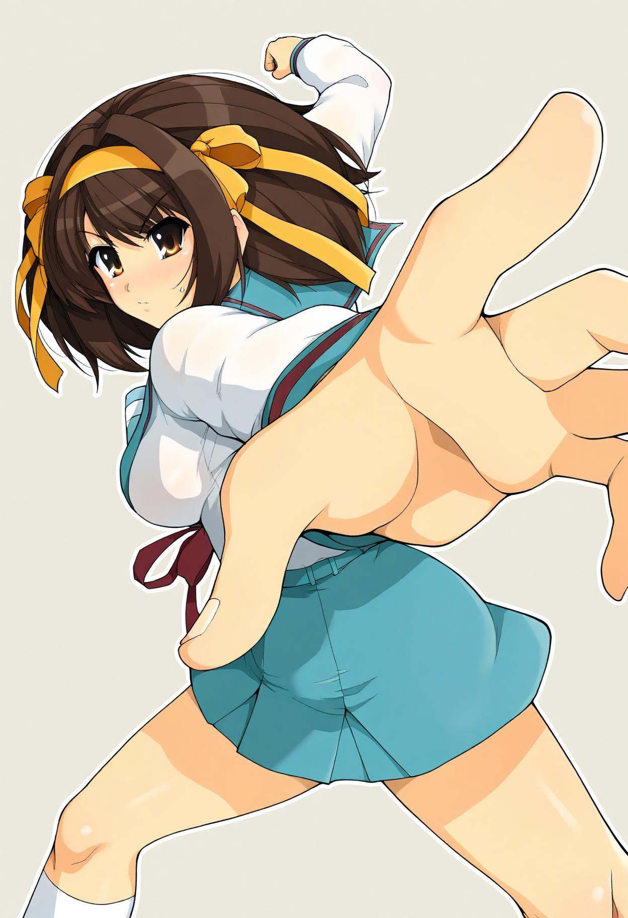 1girl,  suzumiya haruhi,  suzumiya haruhi no yuuutsu on Tensor.Art