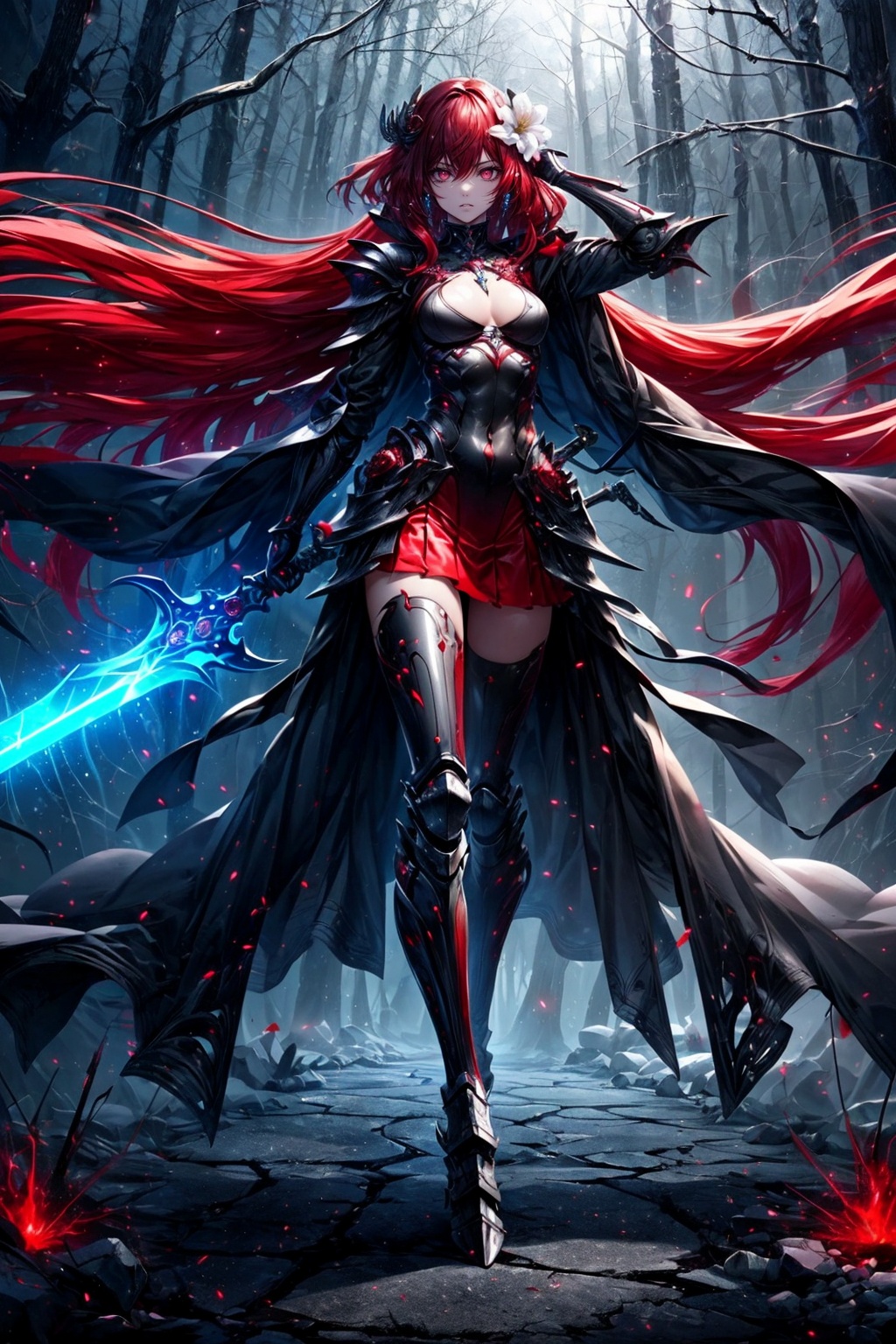 Super stylish magic sword,  white cups,  red eyes on Tensor.Art