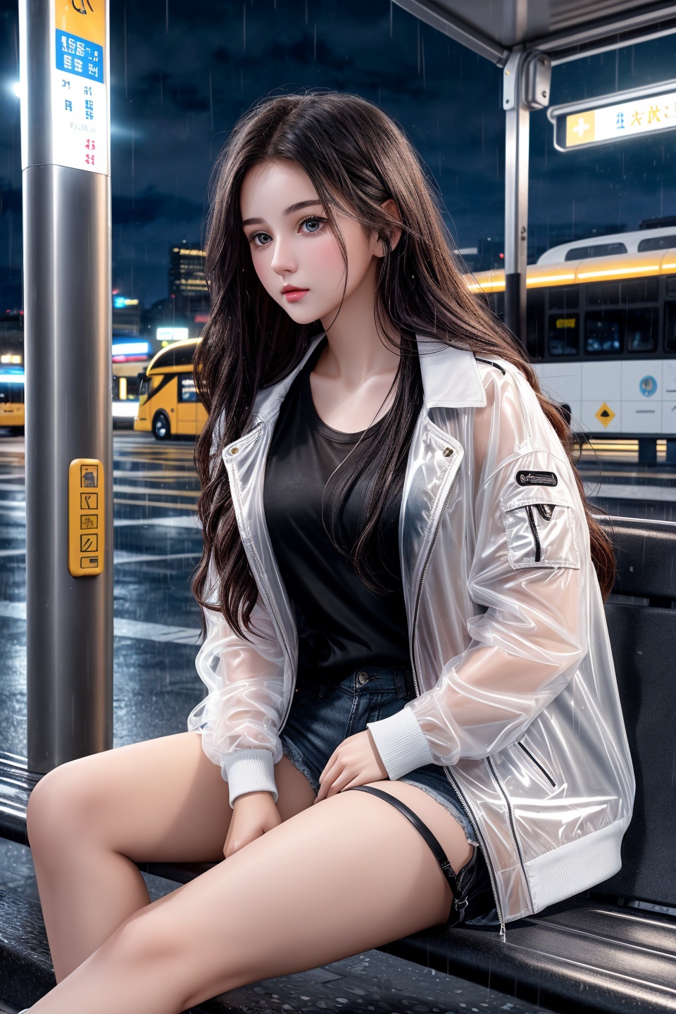 close up photo of a beautiful caucasian girl,  20 years old,  thick hair on Tensor.Art