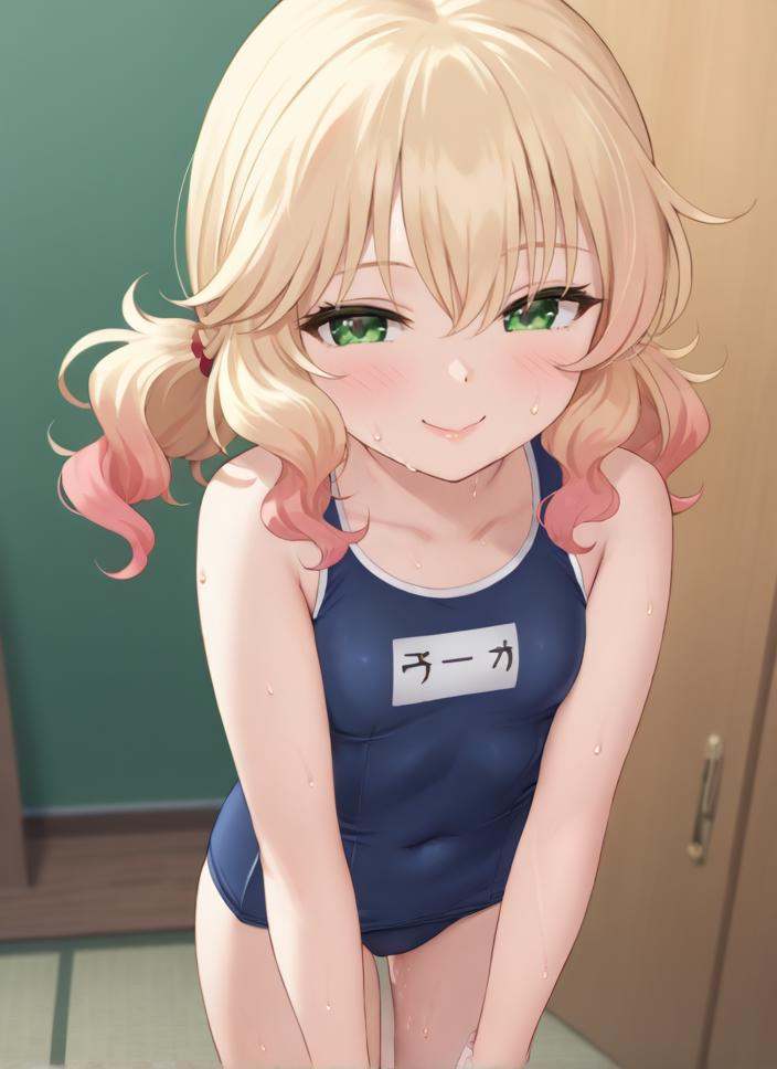 seductive smile,  gradient hair,  low twintails on Tensor.Art