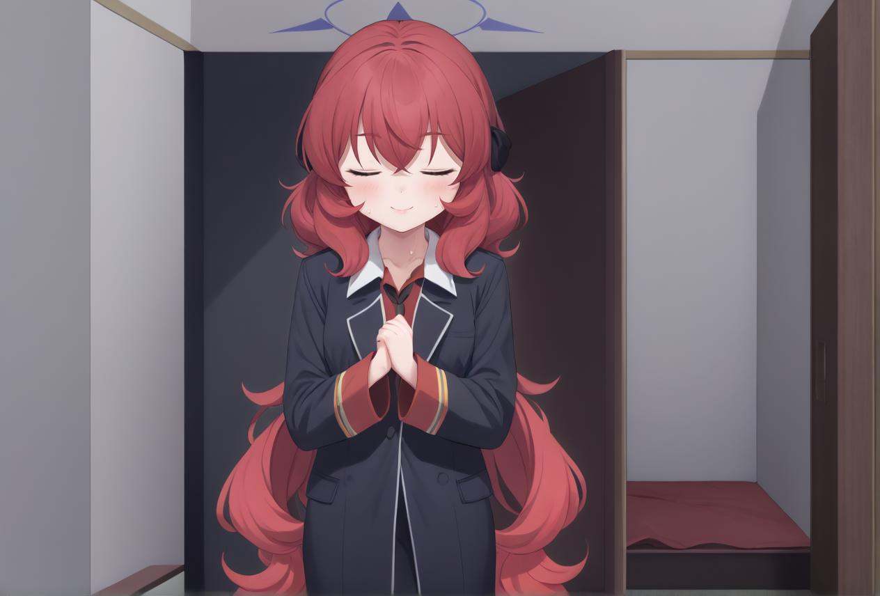 seductive smile,  gradient hair,  low twintails on Tensor.Art