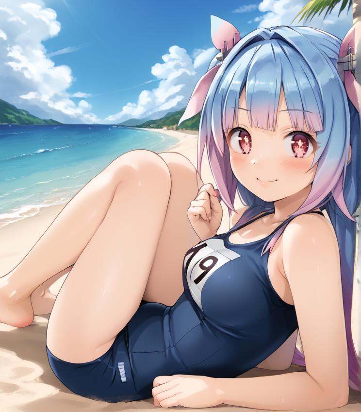 beach,  gradient hair, on Tensor.Art
