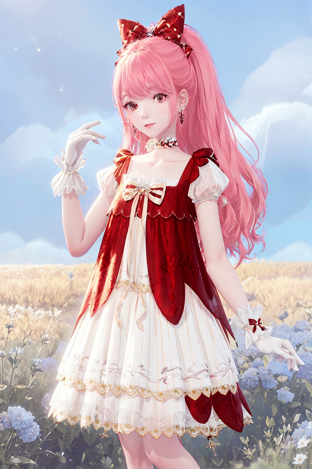 in a meadow,  1girl,  NikkiYFDYX on Tensor.Art