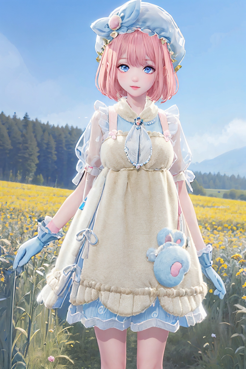 in a meadow,  1girl,  NikkiHCBB on Tensor.Art
