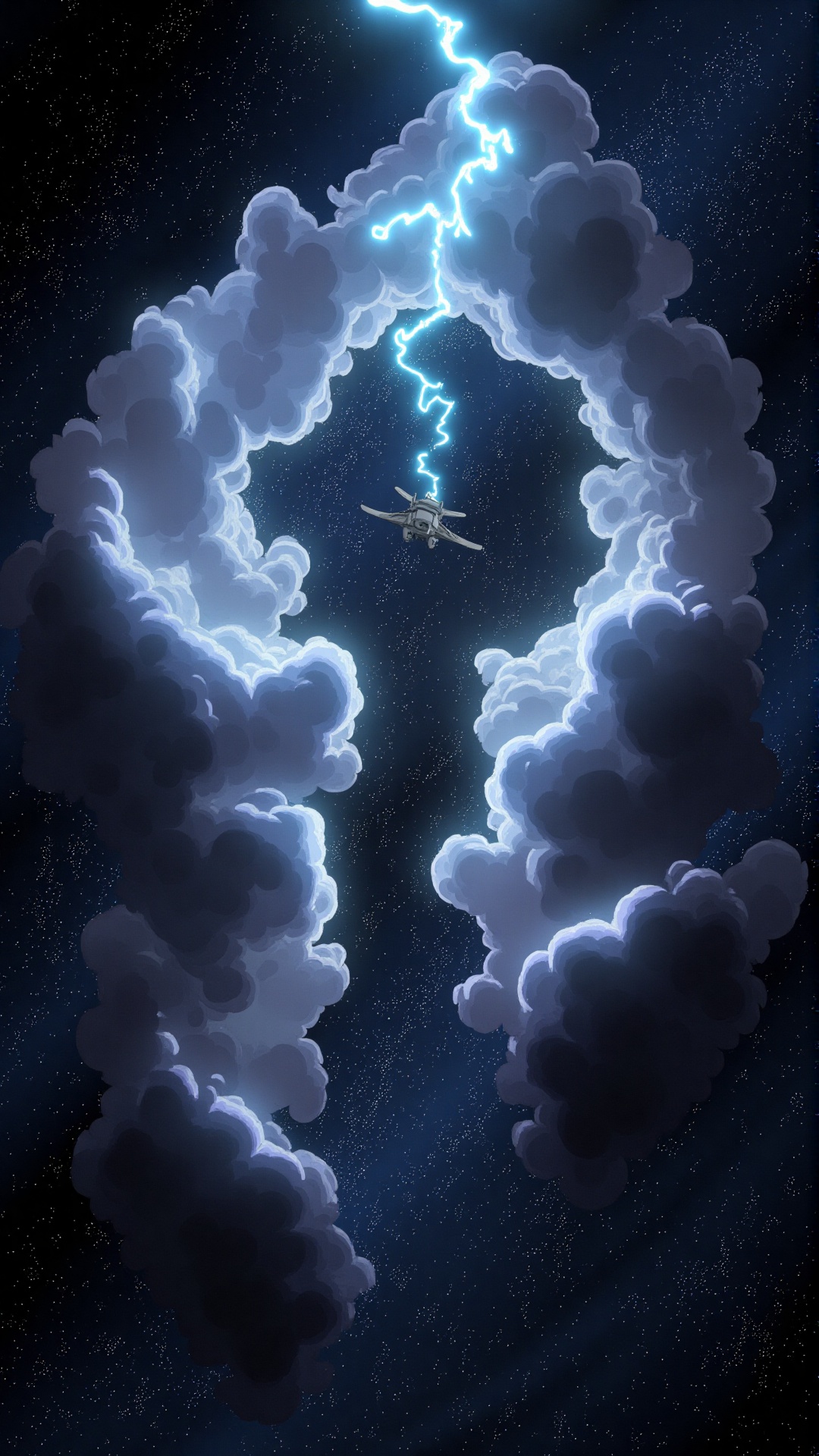 Sci-fi illustration,  a sleek spaceship soaring through a colossal galactic rift,  swirling cosmic clouds illuminated by s...