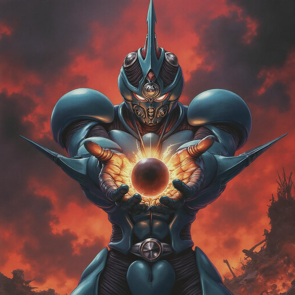 Anime of guyver,  bio-boosted armor,  pressure cannon on Tensor.Art