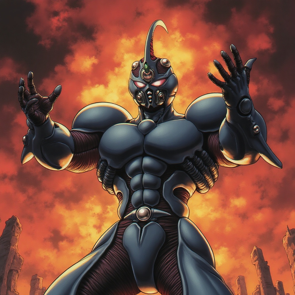 Anime of guyver,  bio-boosted armor,  pressure cannon on Tensor.Art