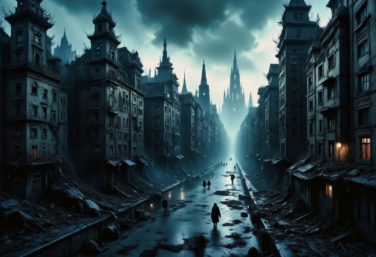 high quality,  8K Ultra HD,  a metropolis where elements of nightmarish surrealism converge into a scary on Tensor.Art