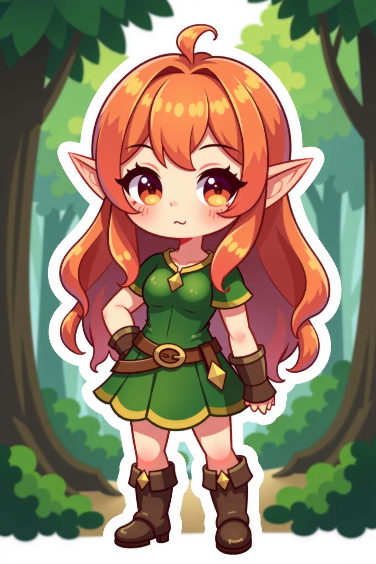Positive prompt:This is a kawaii sticker of 1girl,  kawaii,  halfling on Tensor.Art