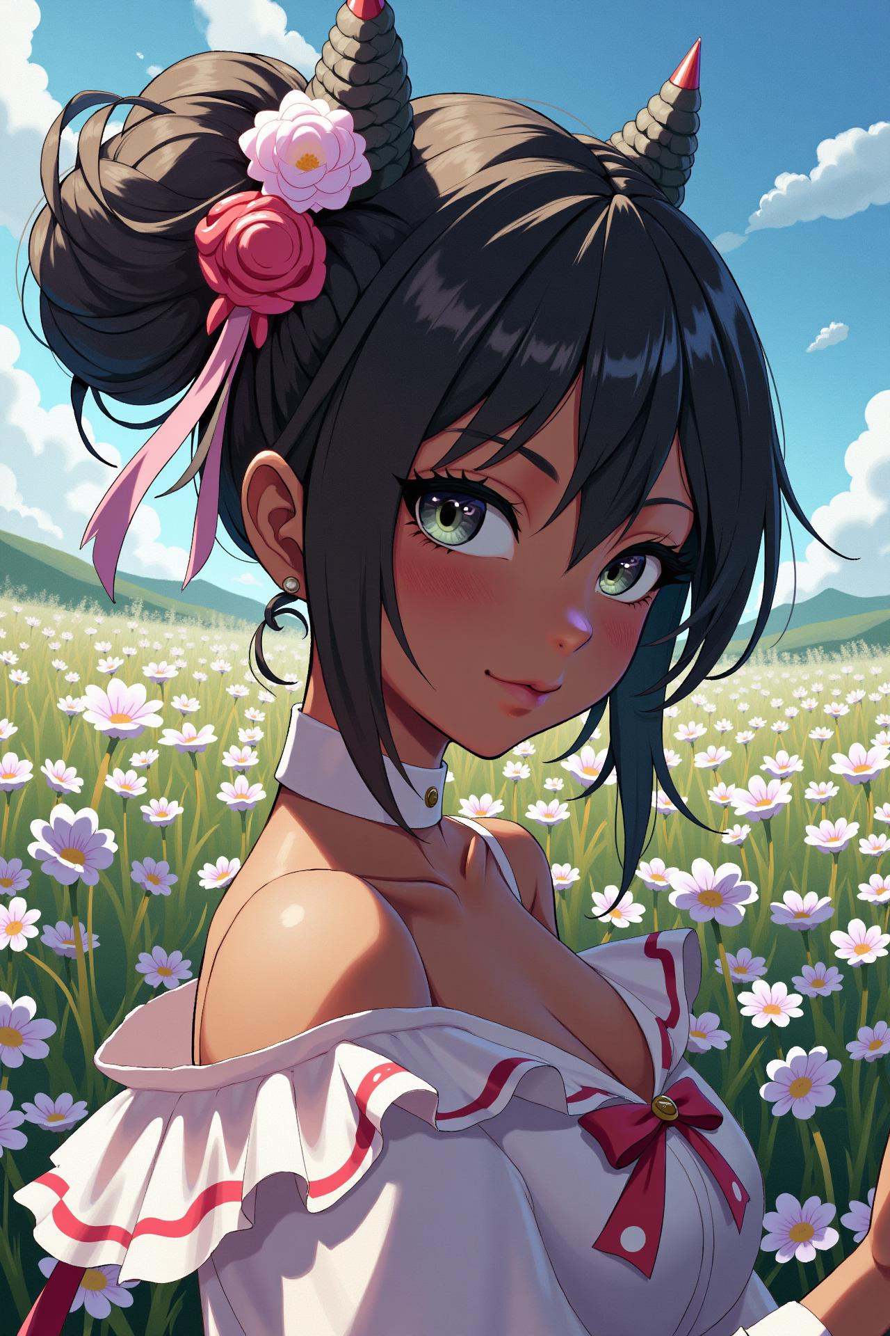 Positive prompt:This is an anime style digital drawing of 1girl,  kawaii,  sexy on Tensor.Art