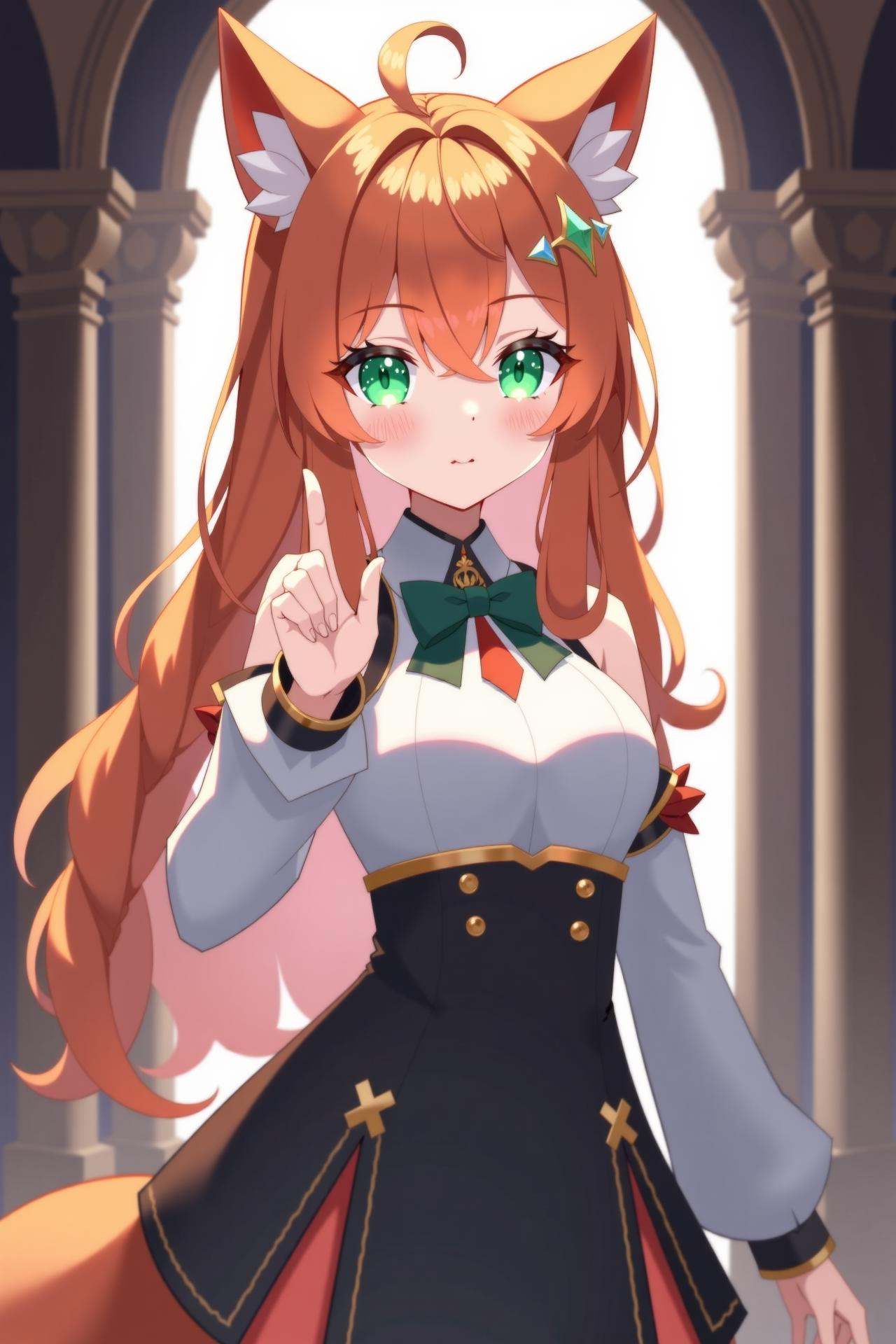 Positive prompt:This is a high quality anime style digital painting of 1girl,  kawaii,  wolf girl on Tensor.Art