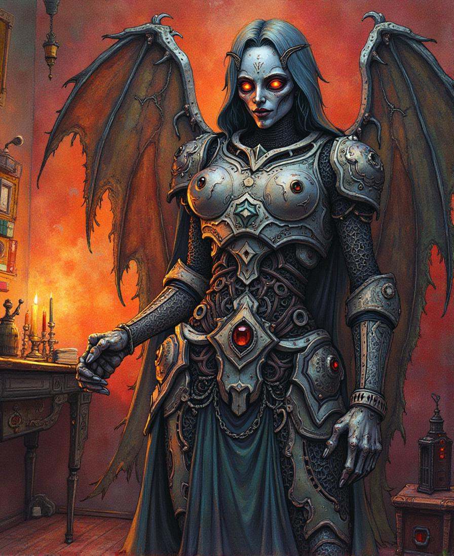 Positive prompt: intricate colored drawing,  lusty mecha gothic,  Study \(room\) on Tensor.Art