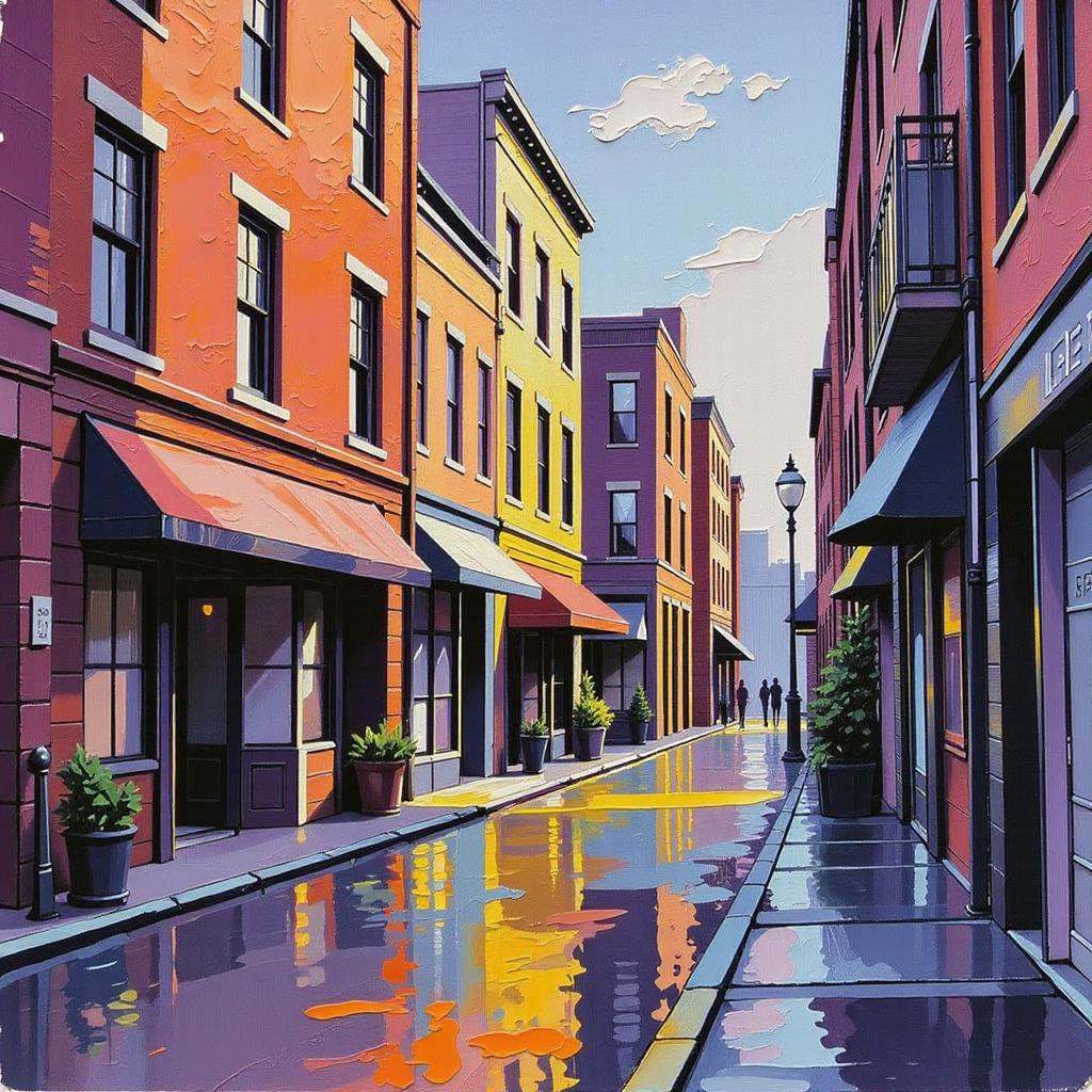 Positive prompt:anime style thick impasto oil painting,  noon,  architecture on Tensor.Art