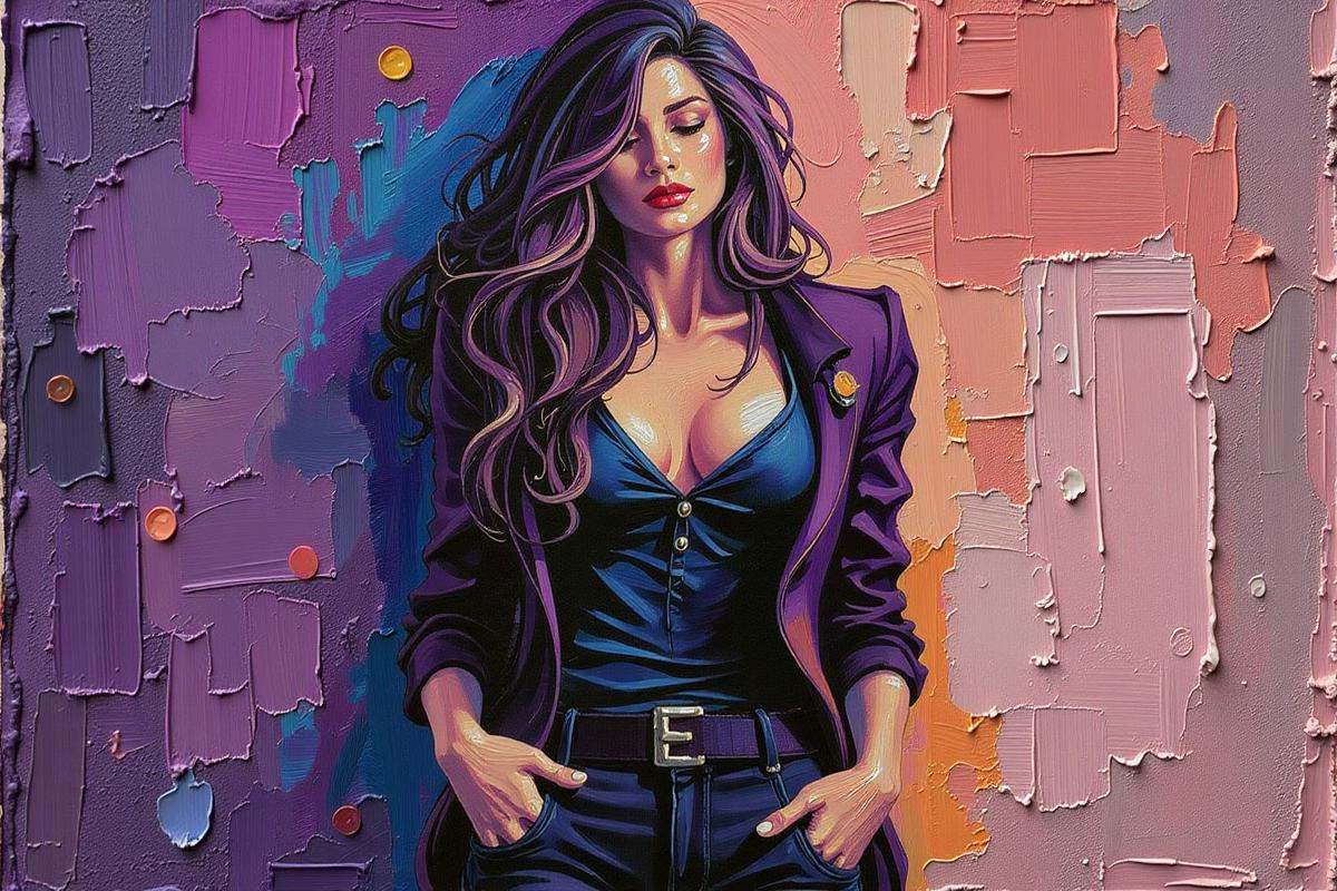 Positive prompt:anime style thick palette knife impasto oil painting,  woman,  scifi on Tensor.Art