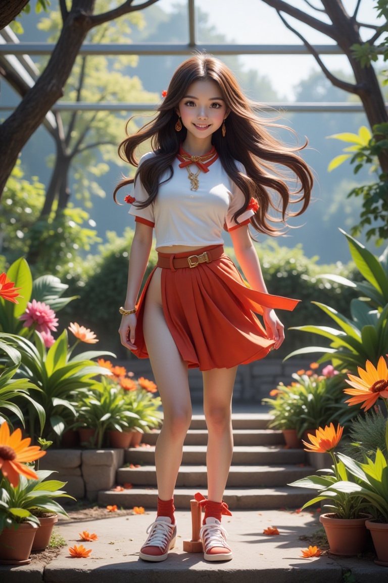 1girl,  full body,  a beautiful Korean girl and plump figure on Tensor.Art