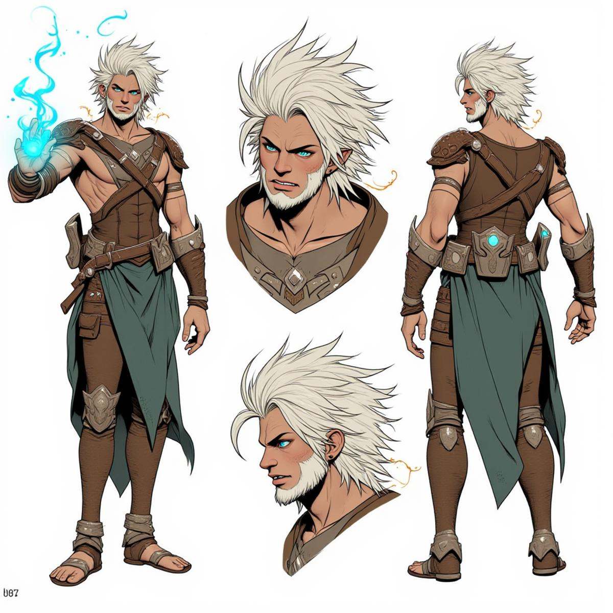 Positive prompt:character concept,  multiple angles,  multiple full body poses on Tensor.Art