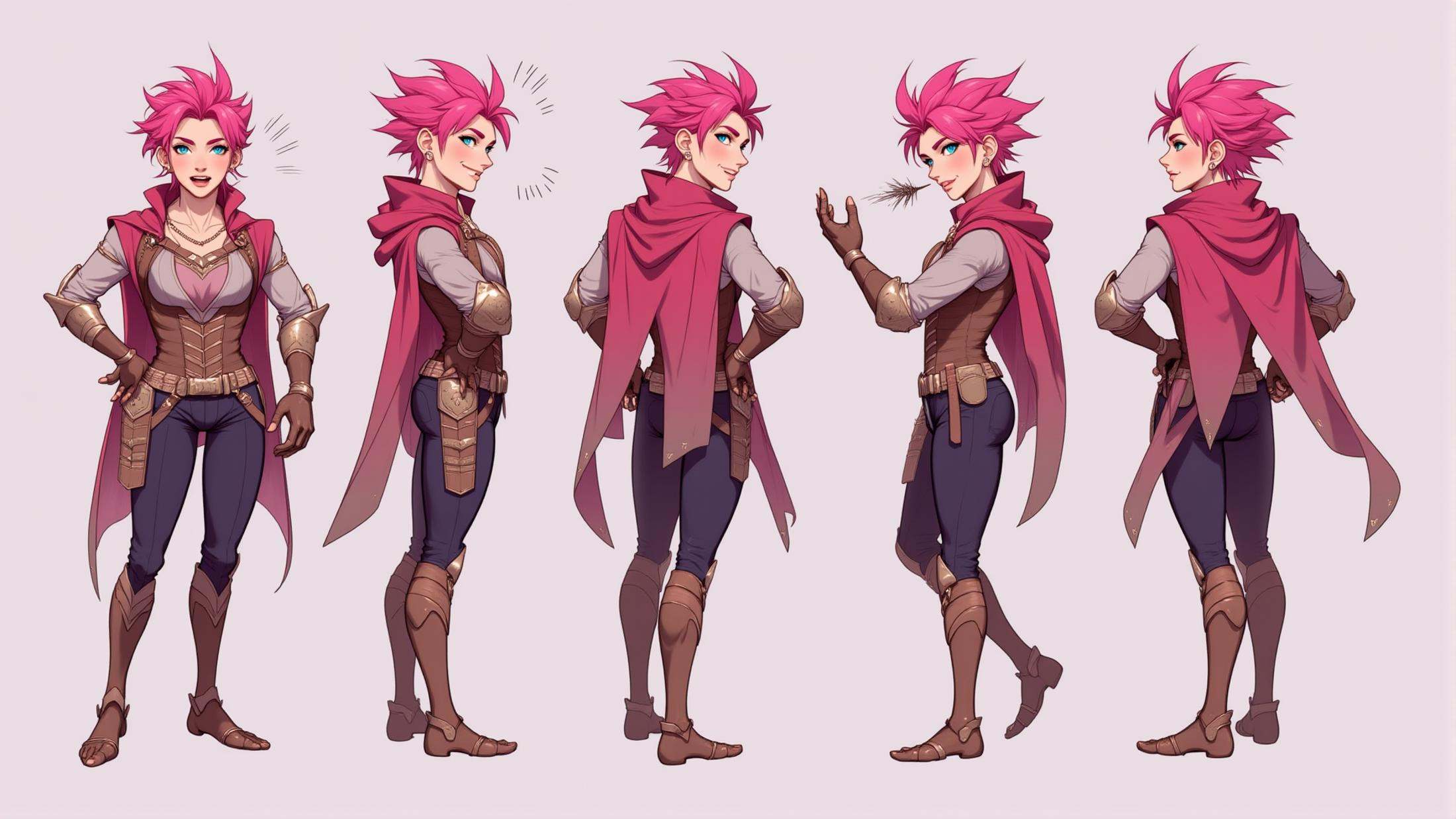 Positive prompt:character concept,  multiple angles,  multiple full body poses on Tensor.Art
