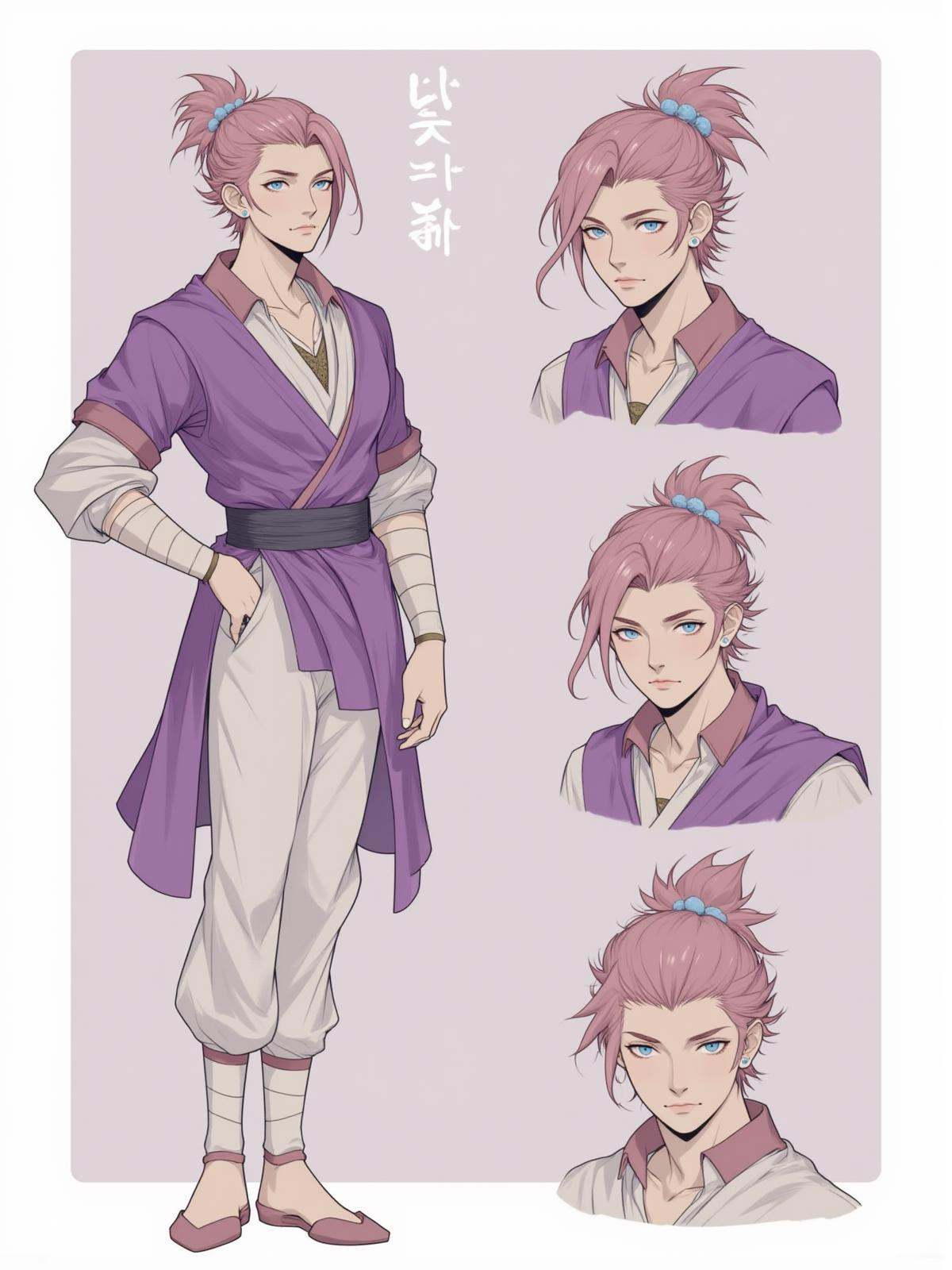 Positive prompt:character concept,  multiple angles,  multiple full body poses on Tensor.Art