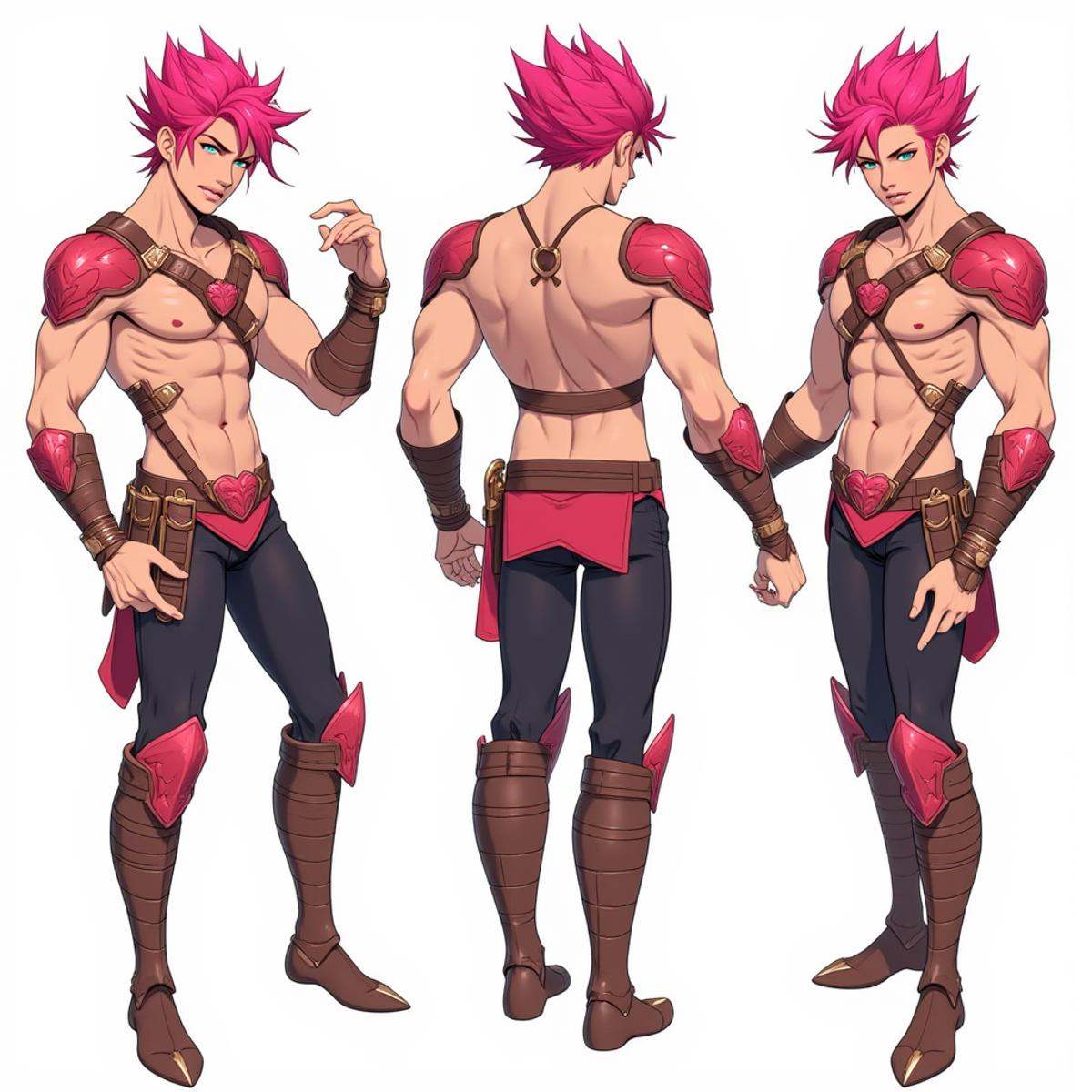 Positive prompt:character concept,  multiple angles,  multiple full body poses on Tensor.Art