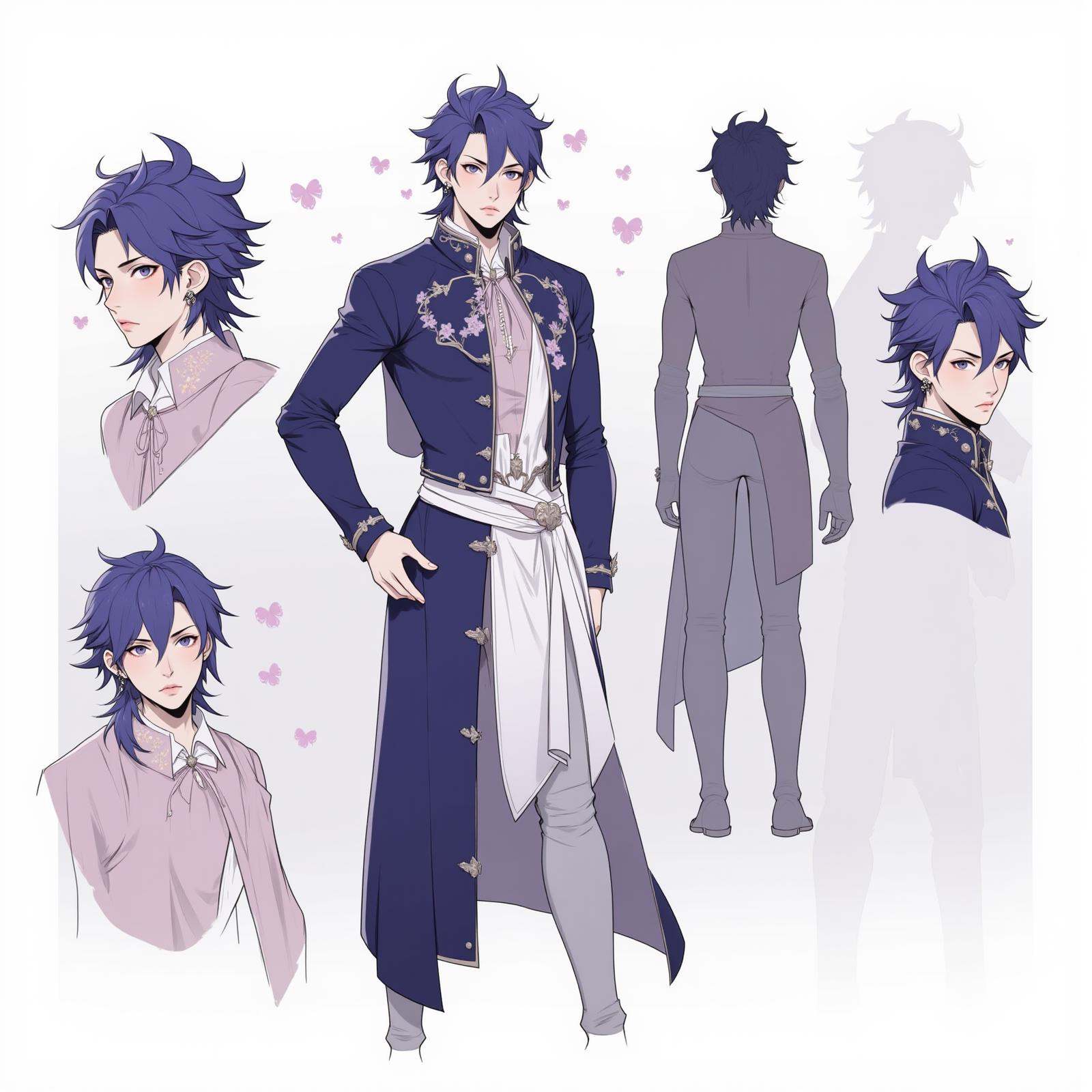 Positive prompt:character concept,  multiple angles,  multiple full body poses on Tensor.Art