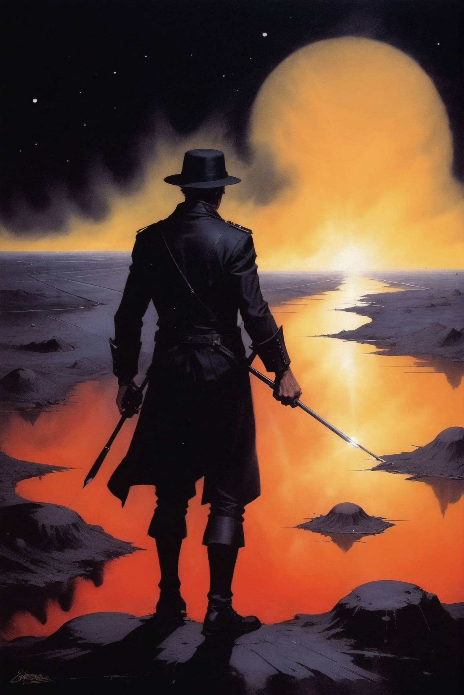 retro 1920s fantasy comic book cover,  rough brush strokes,  comic book style on Tensor.Art